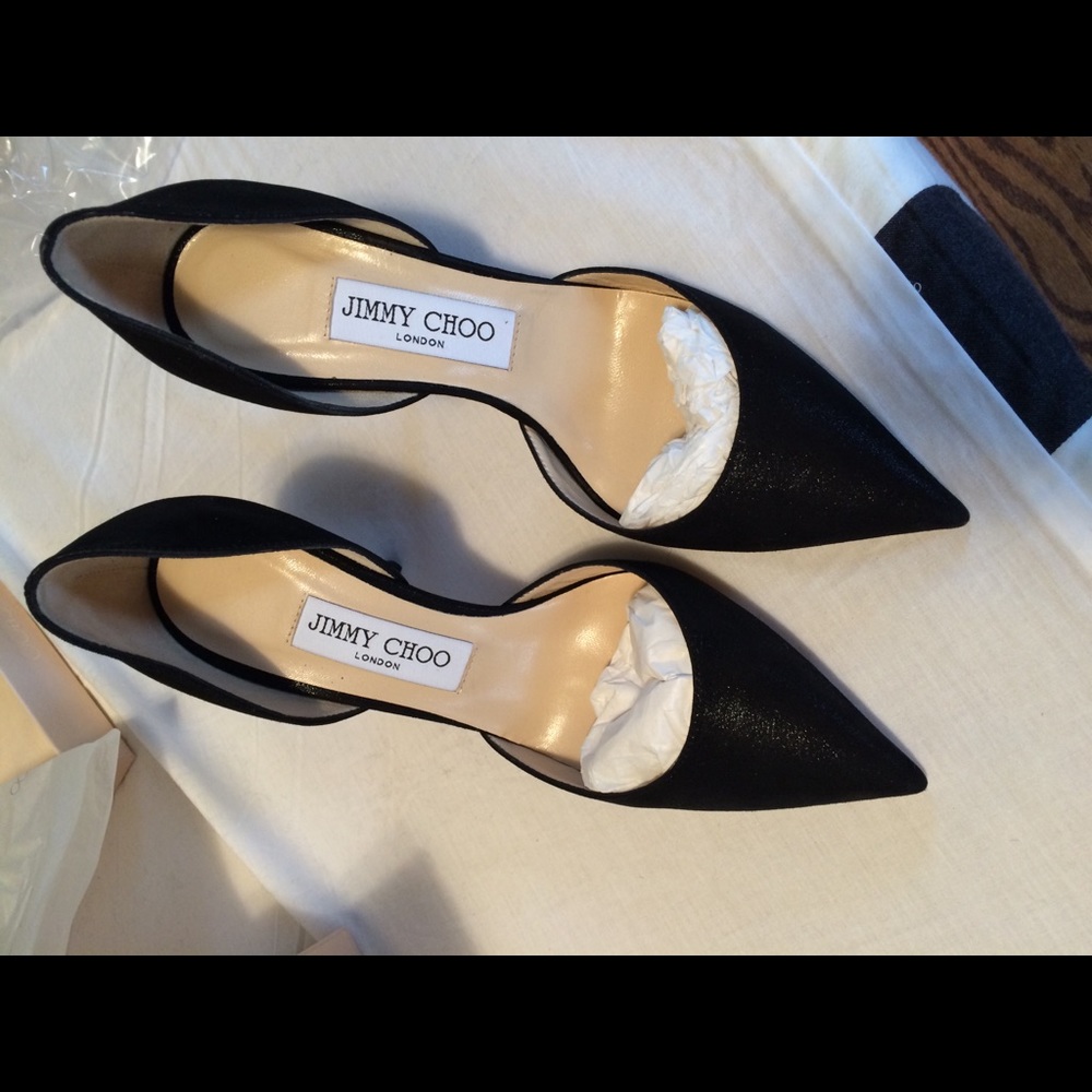 JIMMY CHOO Addison Black Shimmer d'Orsay Pumps 36 - Picture 5 of 7